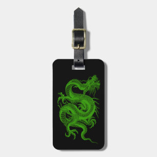 Custom Green Dragon Draco Luggage Tag