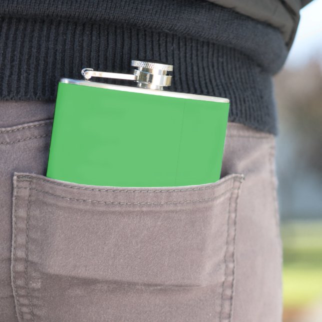 Custom Green Flask | Premium Vinyl Wrap 8 oz (In Situ)
