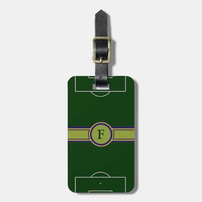 custom green football stadium luggage tag (Front Vertical)