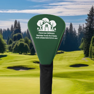 Custom Green Forest House Real Estate Company Golf Head Cover