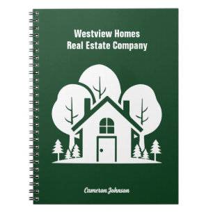 Custom Green Forest House Real Estate Company Notebook