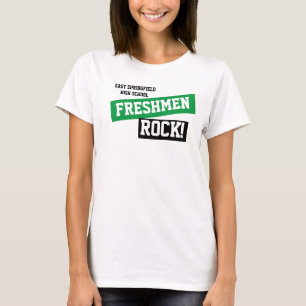Custom Green Freshman High School Class T-Shirt