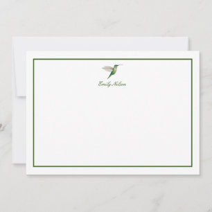 Custom Green Hummingbird Note Card