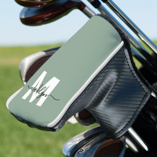 Custom Green Initial Name Monogram Golf Head Cover