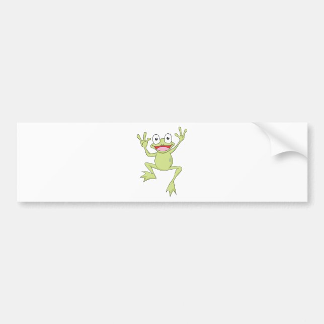 Custom Green Jumping Frog Bumper Sticker (Front)