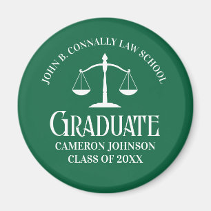 Custom Green Law School Graduation Keepsake Magnet