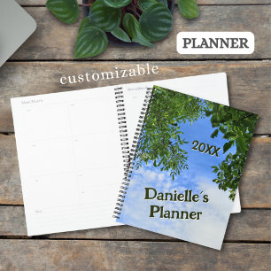 Custom Green Leaves Blue Sky Tree Crown Photo - Planner