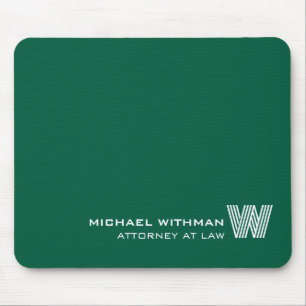 Custom GREEN Monogram, Name & Profession Mouse Mat