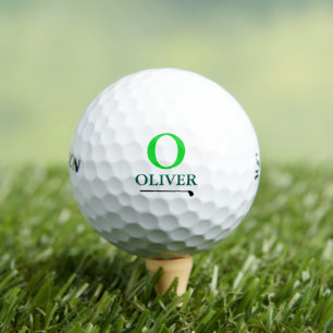 Custom Green 'O' Monogram Golf Balls