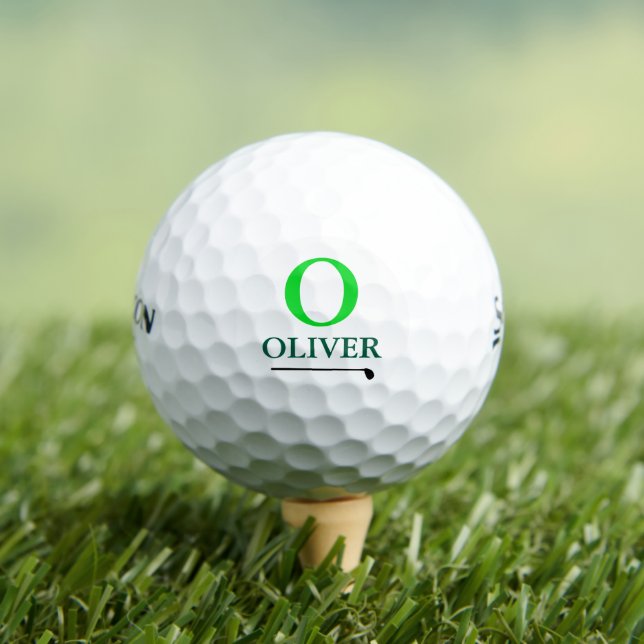 Custom Green 'O' Monogram  Golf Balls (Insitu Tee)