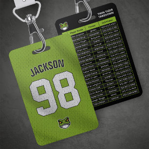 Custom Green Player Team Roster Card Sport Badge ID Badge