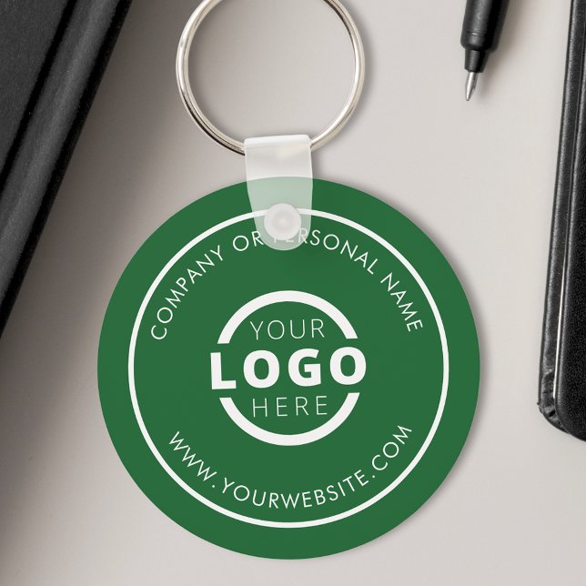 Custom Green Promotional Business Logo Branded Key Ring (Creator Uploaded)