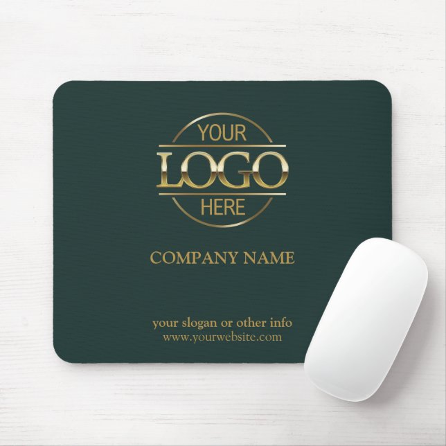 Custom Green Promotional Company Business Logo Mouse Mat (With Mouse)