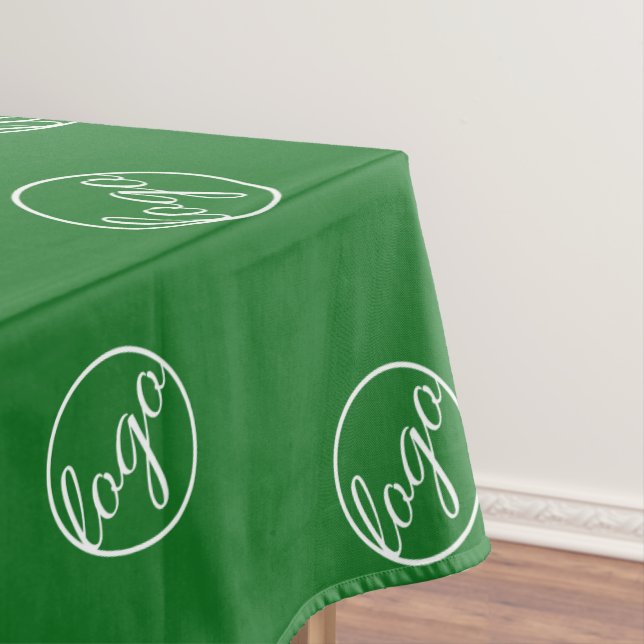 Custom Green Restaurant Trade Show Logo Business Tablecloth (In Situ)