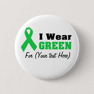 Custom Green Ribbon Awareness 6 Cm Round Badge