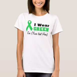 Custom Green Ribbon Awareness  T-Shirt