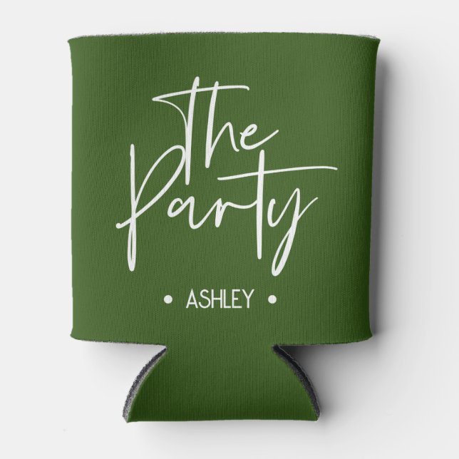 Custom Green “The Party” Can Cooler – Bachelorette (Front)