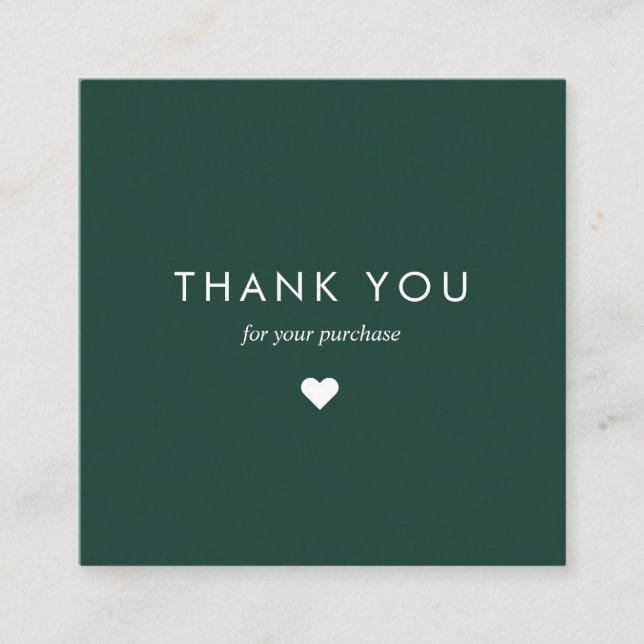 Custom Green Typography Business QR Code Thank You Discount Card (Front)