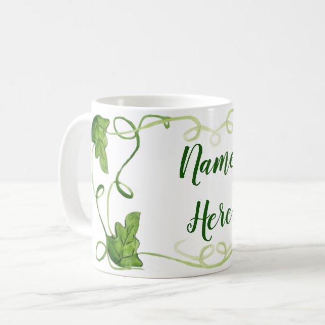 Custom Green Vines Mug (Front Left)