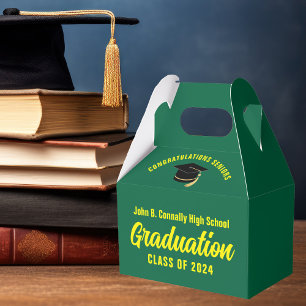 Custom Green Yellow Graduation Party Favour Box