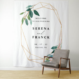 Custom Greenery Wedding Backdrop For Photo Booth Tapestry