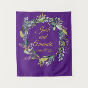 Custom Greenery Wedding Reception Photo Booth Prop Tapestry