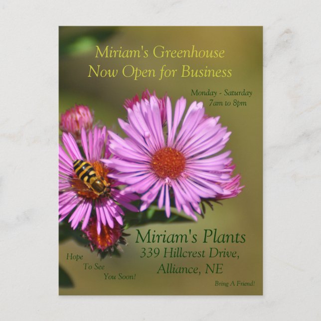 Custom Greenhouse Invitation (Front)