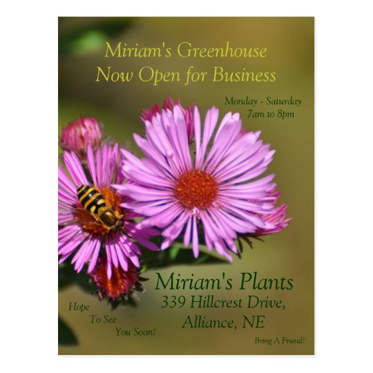 Custom Greenhouse Invitation Postcard
