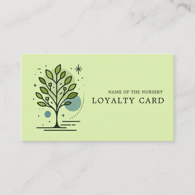Custom Greenleaf Nursery Branding  Loyalty Card (Front)