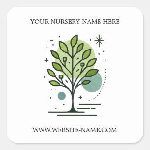 Custom Greenleaf Nursery Branding Square Sticker