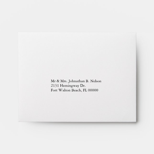 Custom Grey and White RSVP Envelope (Front)