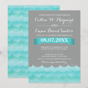 Custom Grey At Sea Nautical Wedding Invites
