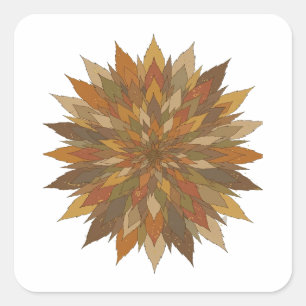 Custom Grey AUTUMN LEAVES Sticker Motif