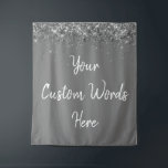 Custom Grey Backdrop Birthday Photo Booth Grey Tapestry<br><div class="desc">custom backdrop for photo booth,  sparkle birthday twinkle 15th 18th,  glitter anniversary sweet 16 16th,  personalised 30th 21st 25th 35th,  bridal shower hen do weekend,  wedding night sparkly daughter son,  boho bach prop bachelorette party,  quinceanera 40th 50th 60th 70th,  20th vow renewal graduation grad,  girl boy grey grey silver</div>