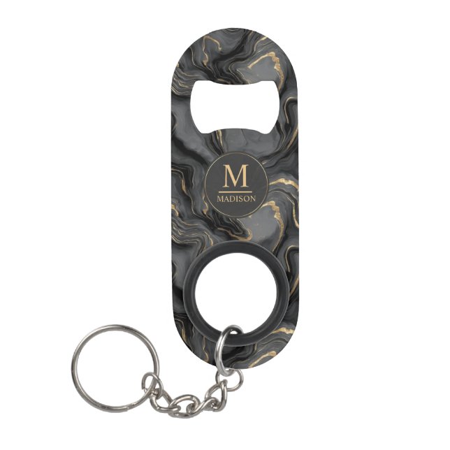 Custom Grey Black and Gold Glitter Marble Pattern (Front)