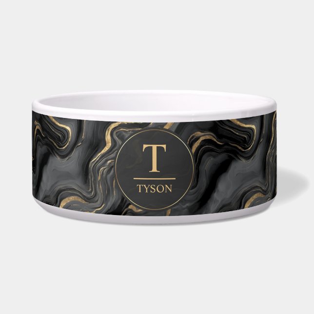 Custom Grey Black and Gold Glitter Marble Pattern (Front)