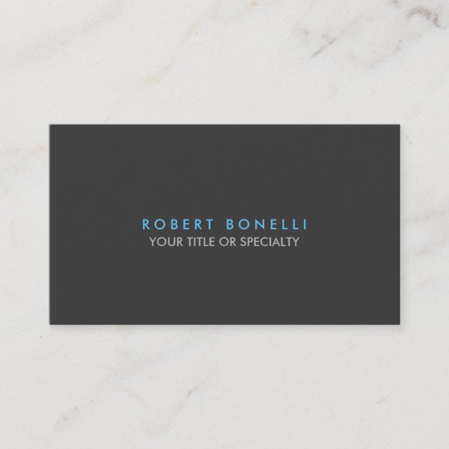 Custom Grey Blue Trendy Standard Business Card (Front)