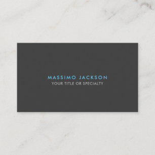 Custom Grey Blue Trendy Standard Minimalist Business Card