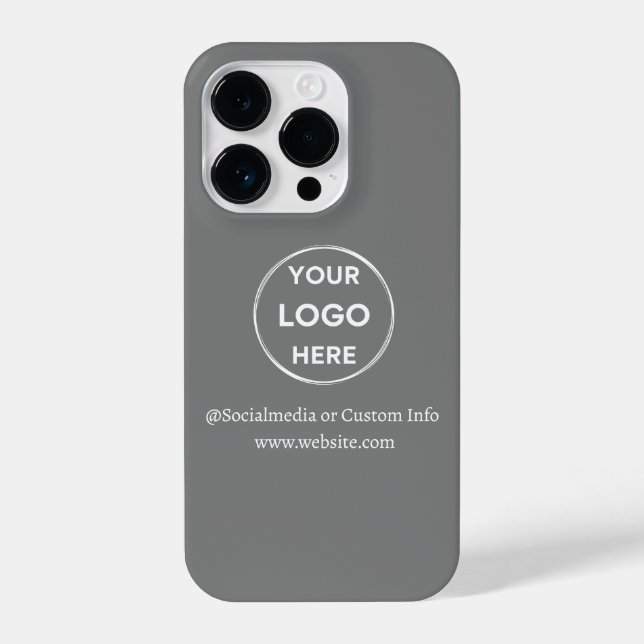 Custom Grey Business Logo Branded iPhone Case (Back)