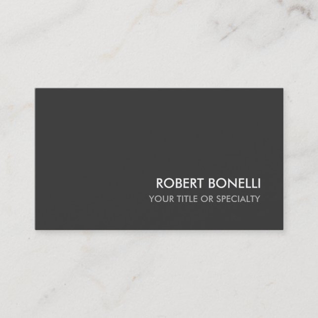 Custom Grey Elegant Plain Standard Business Card (Front)