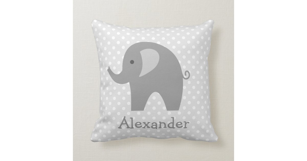 Custom Grey Elephant Throw Pillow For Nursery Room Zazzle Co Uk