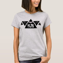 Custom grey Halloween Bat Man Triangle Initials 