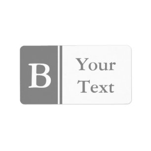 Custom Grey Monogrammed Labels or Gift Tags