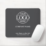 Custom Grey Promotional Company Business Logo Mouse Mat<br><div class="desc">Elegant Modern Custom Grey and White Promotional Company Business Logo Mouse Pad . Perfect for corporate marketing and small business branding, this minimalist design offers a sleek look that enhances your brand. Personalise it with your text and logo for effective promotional advertising. Ideal for professionals who want to keep business...</div>