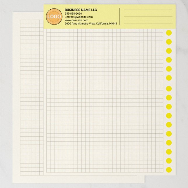 Custom Grid Graph Paper Sheets with Company Logo Letterhead (Engineering Graph Pad with Company Logo)