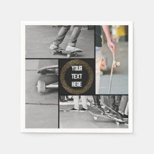 Custom Grid Party Plate – 4 or 5 photo Paper Napkin