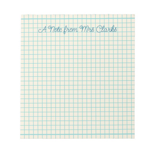 Custom Grid Teacher  Notepad (Front)