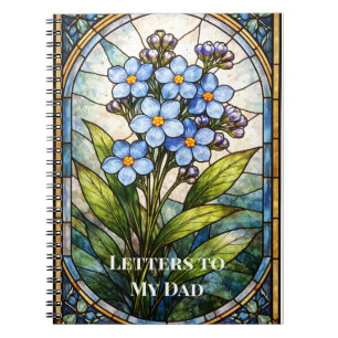 Custom Grief Journal Forget Me Not Stained Glass 