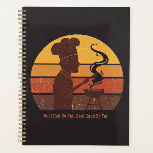 Custom Grill Master Dad Retro Sunset Personalised Planner