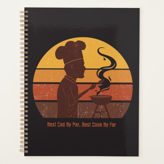 Custom Grill Master Dad Retro Sunset Personalised  Planner (Front)